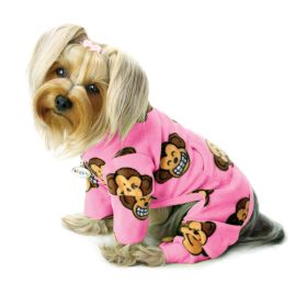 Silly Monkey Fleece Turtleneck Pajamas - Pink - L