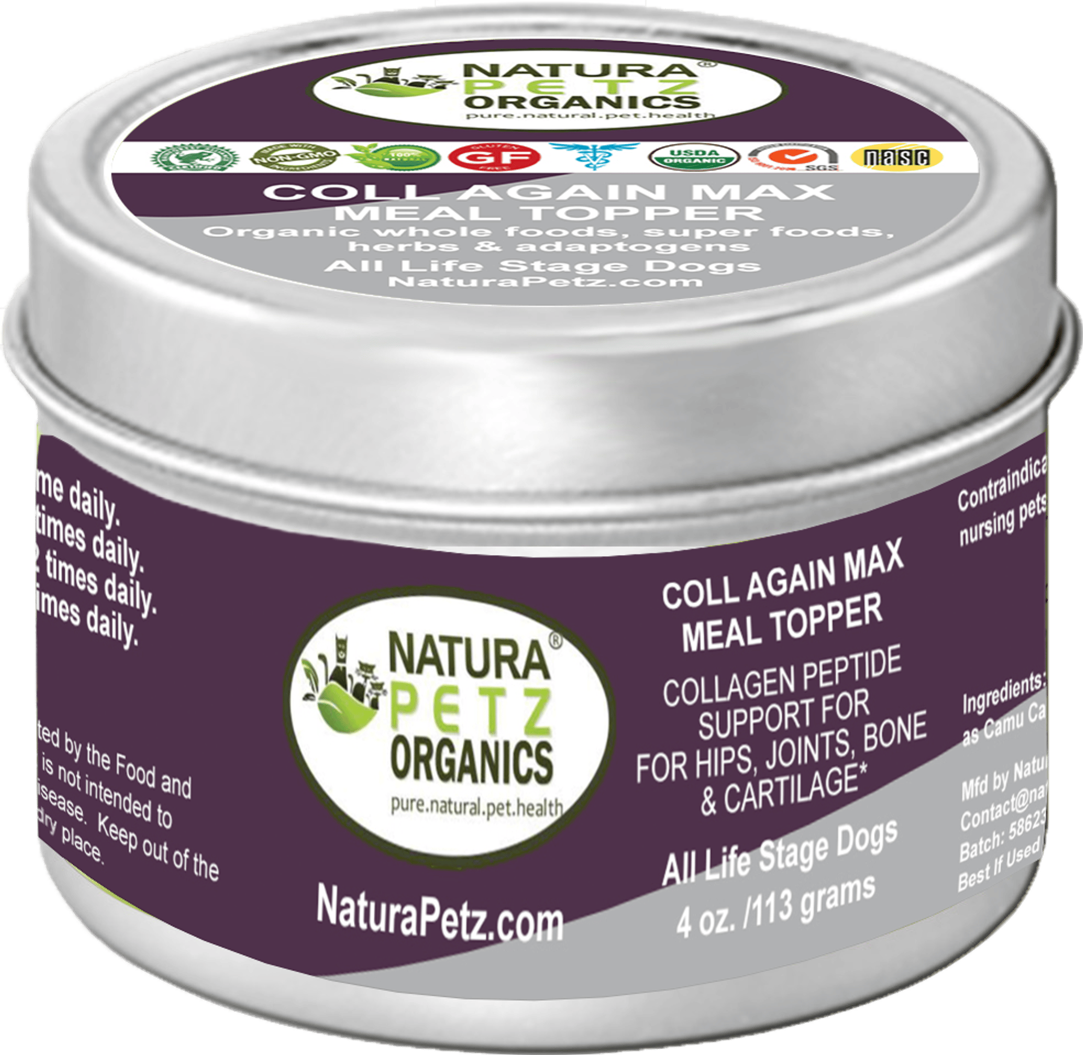 Coll Again Max Collagen Peptide Support Meal Topper* Hips, Joint, Bone & Cartilage Support* Dogs & Cats*