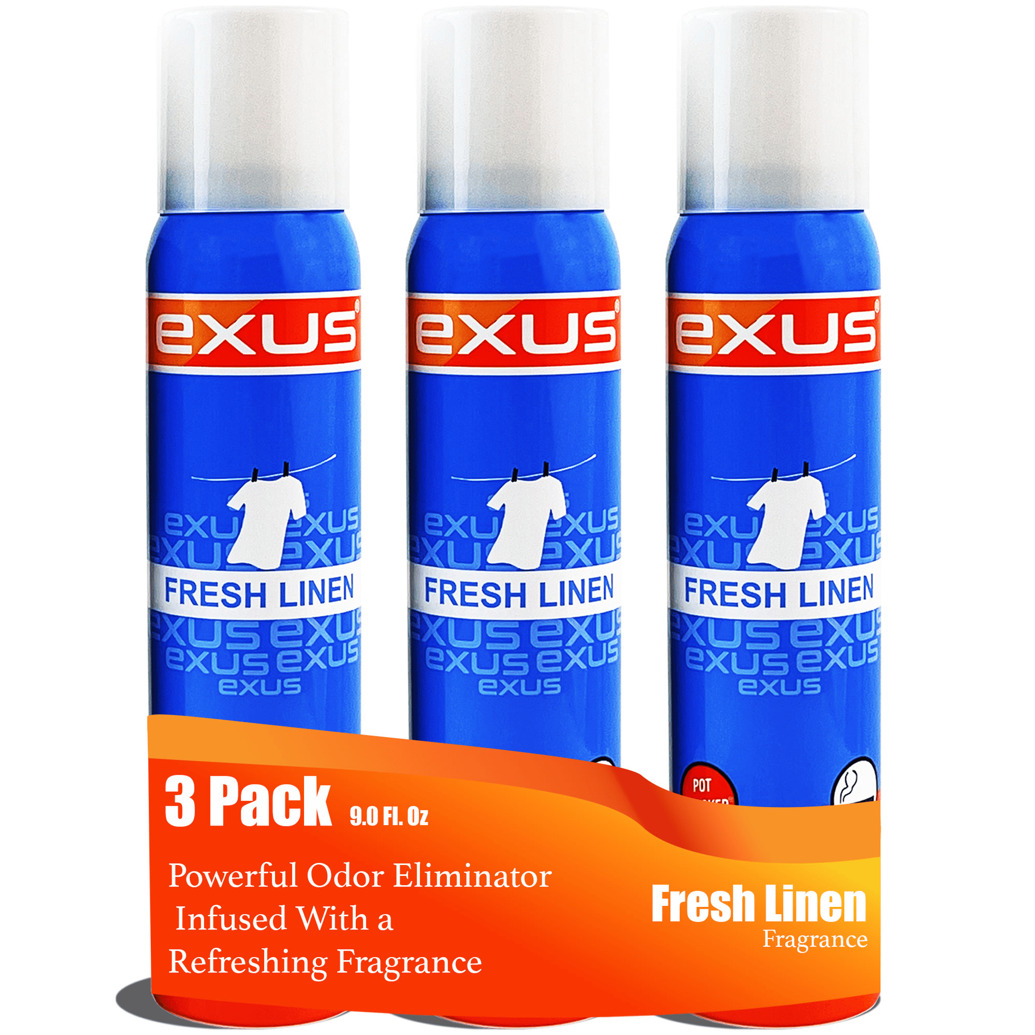 Exus Odor Eliminator - Fresh Linen 3.0 Oz. Odor toilet spray strong freshener
