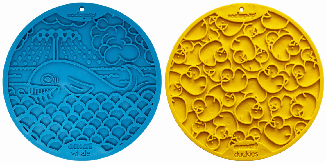 Large Blue Whale & Large Yellow Duckies Bathtub eMat Lick Mat Bundle