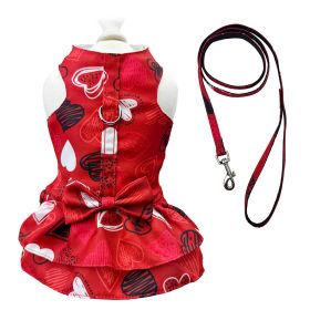 Abstract Hearts Harness Dress with Matching Leash - XL