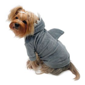 Ultra Plush Shark Hoodie with Fin & Teeth - XS