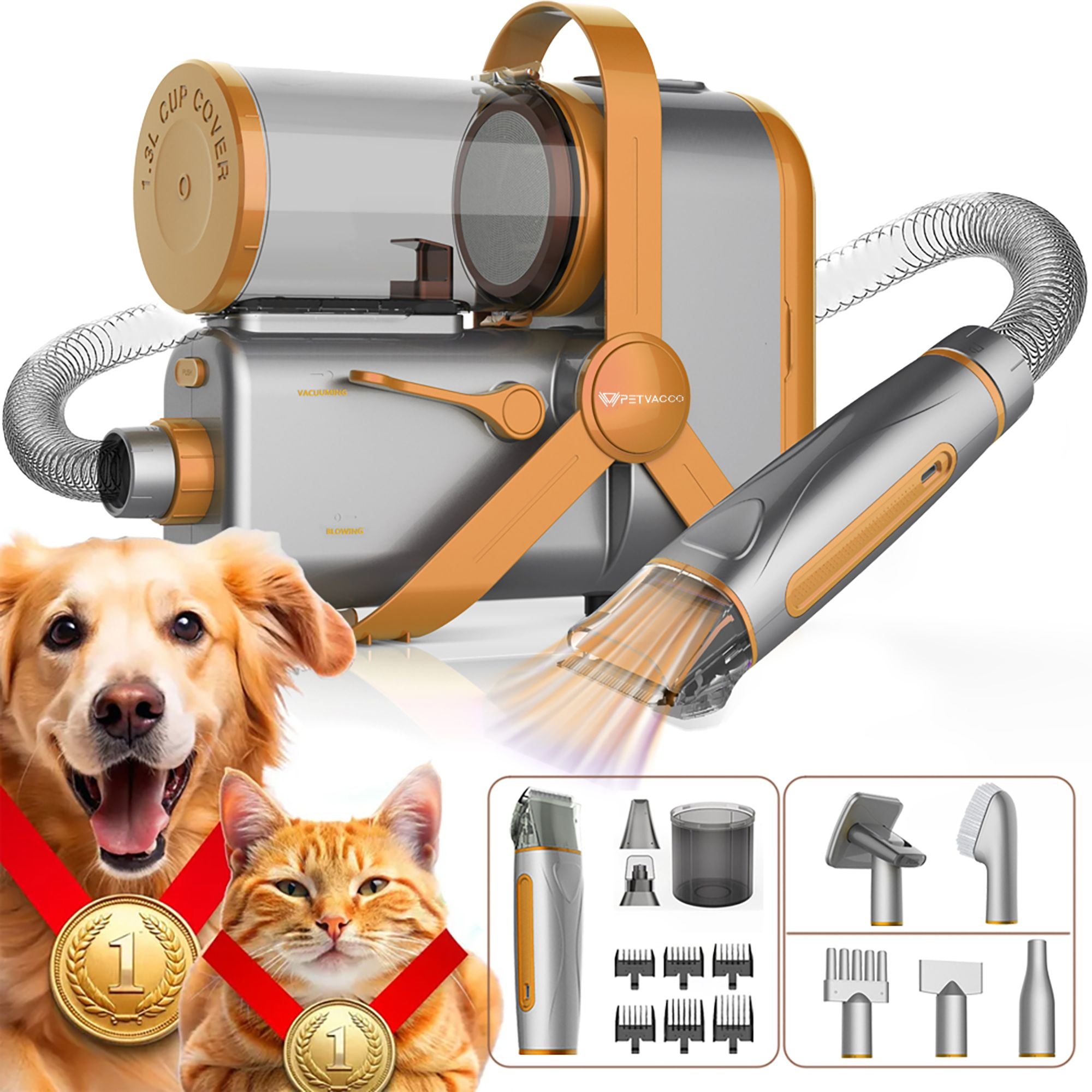PETVACCO Pet Grooming Vacuum Hair Dryer & Nail Grinder Kit
