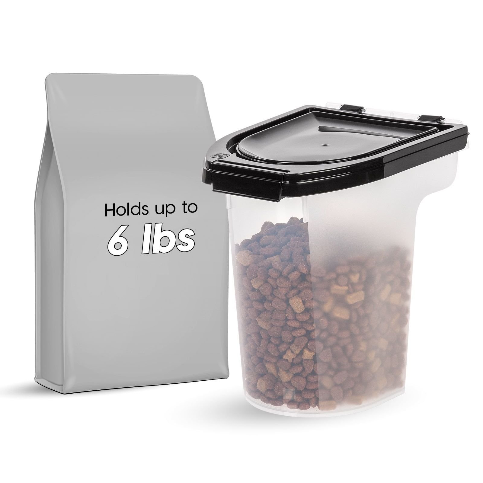 6.5 Lbs / 8 Qt WeatherPro Airtight Pet Food Storage Container/Treat Box for Dog Cat and Bird Food, Keep Fresh, Translucent Body, Easy Clean Up