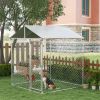 6.6x6.6x7.8 Outdoor Dog Kennel for Small Medium Dogs w Waterproof Roof Silver