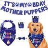 Dog Birthday Party Supplies, Boy Dog Birthday Bandana Set with Cute Dog Bowtie, Scarf