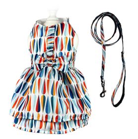 Chic Raindrop Harness Dress with Matching Leash (Color: Chic Raindrop Harness Dress, Size: L)