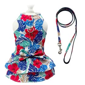 Hawaiian Harness Dress with Matching Leash (Color: Dress, Size: L)