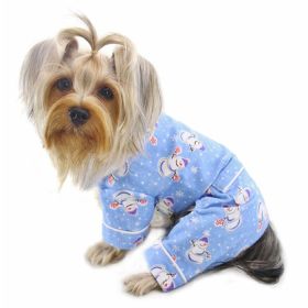 Snowman & Snowflake Flannel Pajamas with 2 Pockets (Size: L)