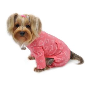 Blush of Love Fleece Turtleneck Pajamas (Color: Blush of Love, Size: L)