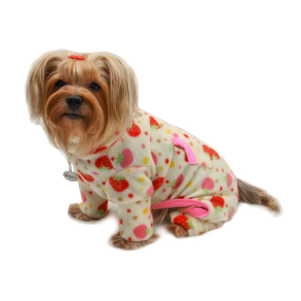 Yummy Strawberry Fleece Turtleneck Pajamas (Size: L)