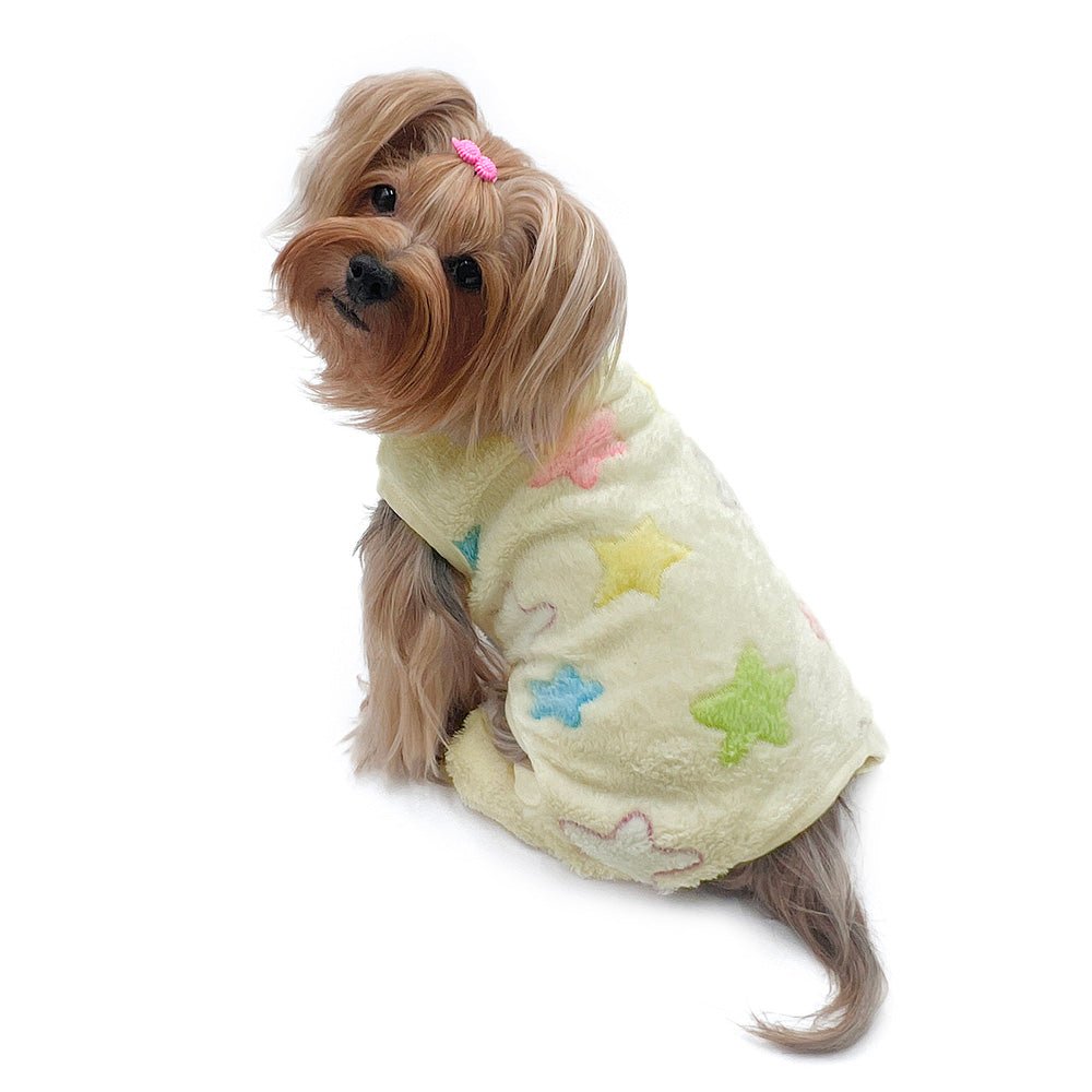 Ultra Plush Colorful Stars Front Sleeveless Pajamas (Size: L)
