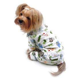 Zoo Animals Flannel Pajamas with 2 Pockets (Size: L)