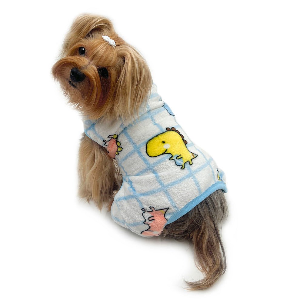 Ultra Plush Colorful Dinosaurs Front Sleeveless Pajamas (Size: L)