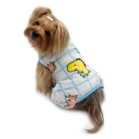 Ultra Plush Colorful Dinosaurs Front Sleeveless Pajamas (Size: L)