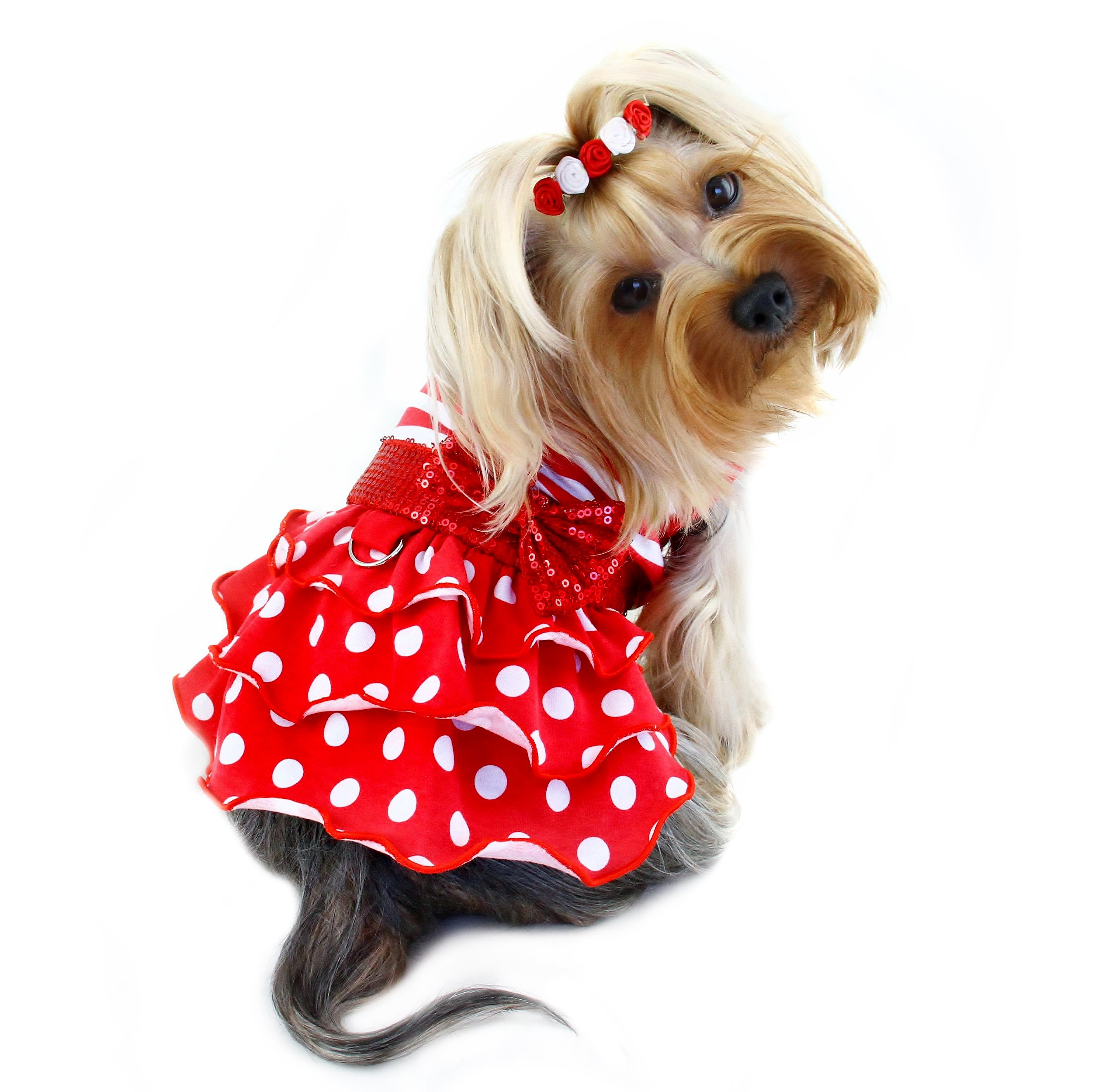 Sparkling Bow Ruffle Layered Dress (Size: L)