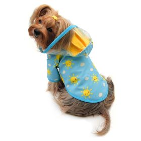 Clear View Happy Sunshine Raincoat with Fleece Lining and Detachable Hood (Color: Happy Sunshine, Size: L)