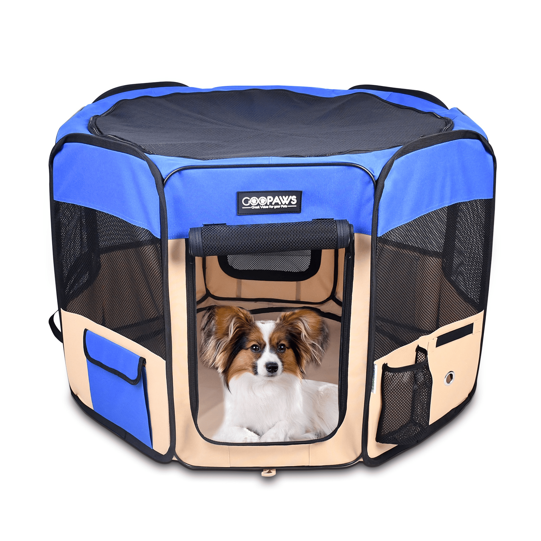 JESPET Pet Dog Playpens 36", 45" & 61" Portable Soft Dog Exercise Pen Kennel with Carry Bag for Puppy Cats Kittens Rabbits, Indoor/Outdoor Use (Color: Smoke Grey, Size: 36x36x24 Inch)