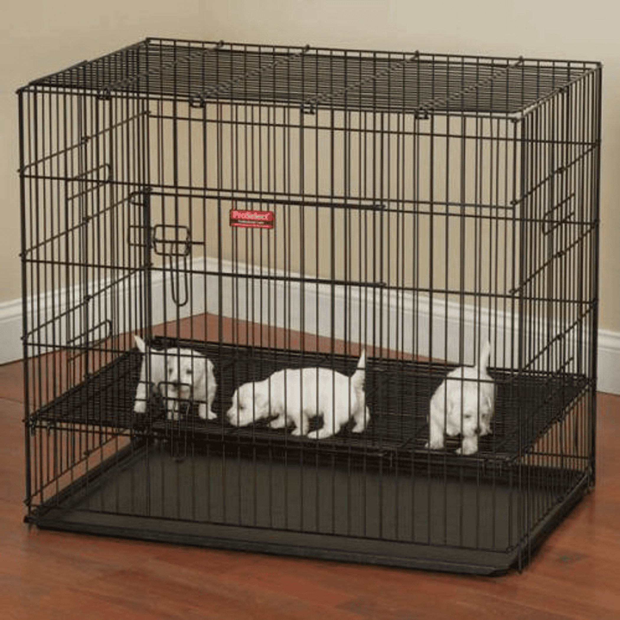 ProSelect Puppy PlayPen with Plastic Pan (Color: Black, Size: small)