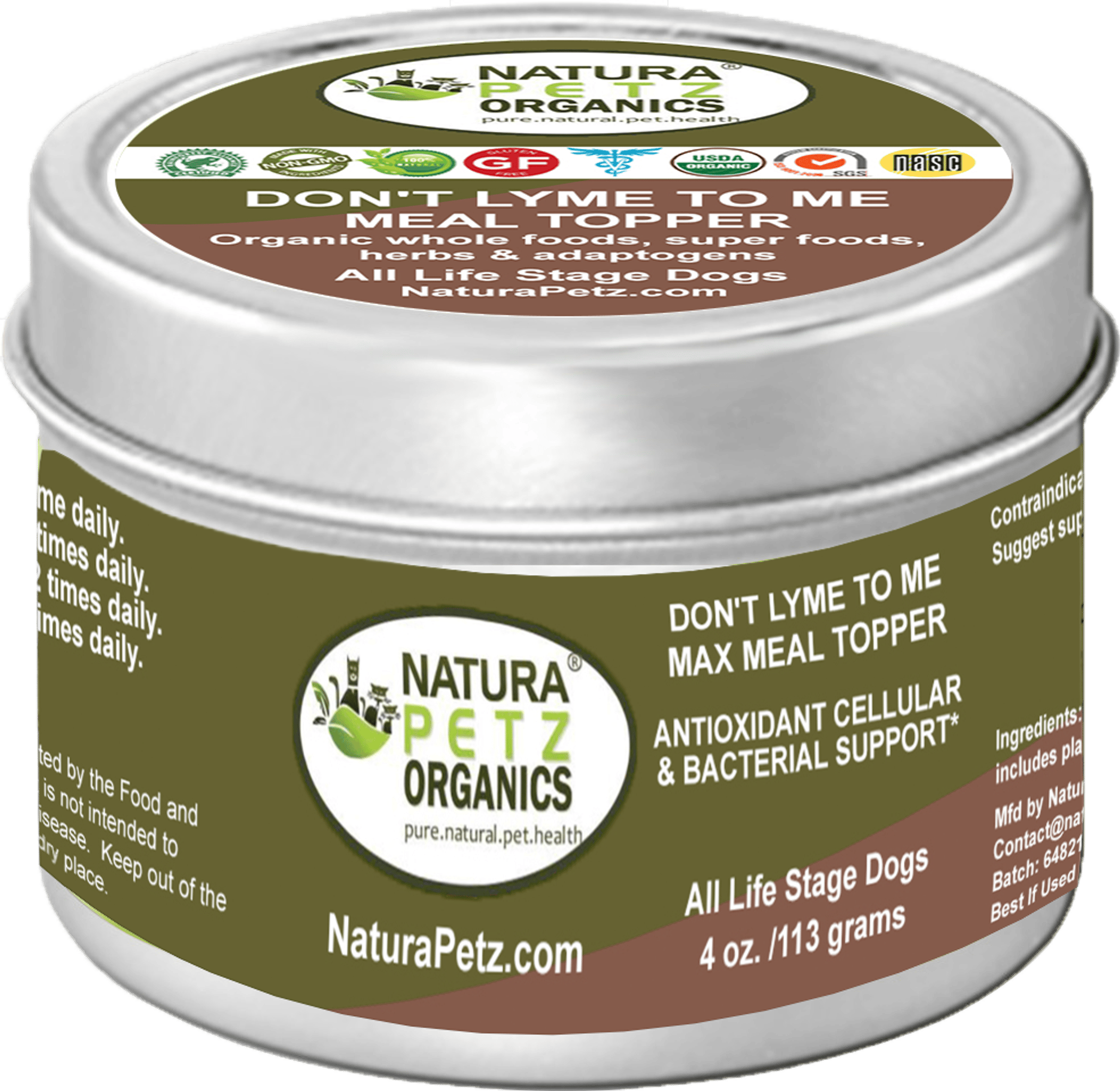 Don'T Lyme To Me Max Meal Topper* Antioxidant Cellular & Bacterial Support* Dogs & Cats* (Size: DOG 4 Oz)