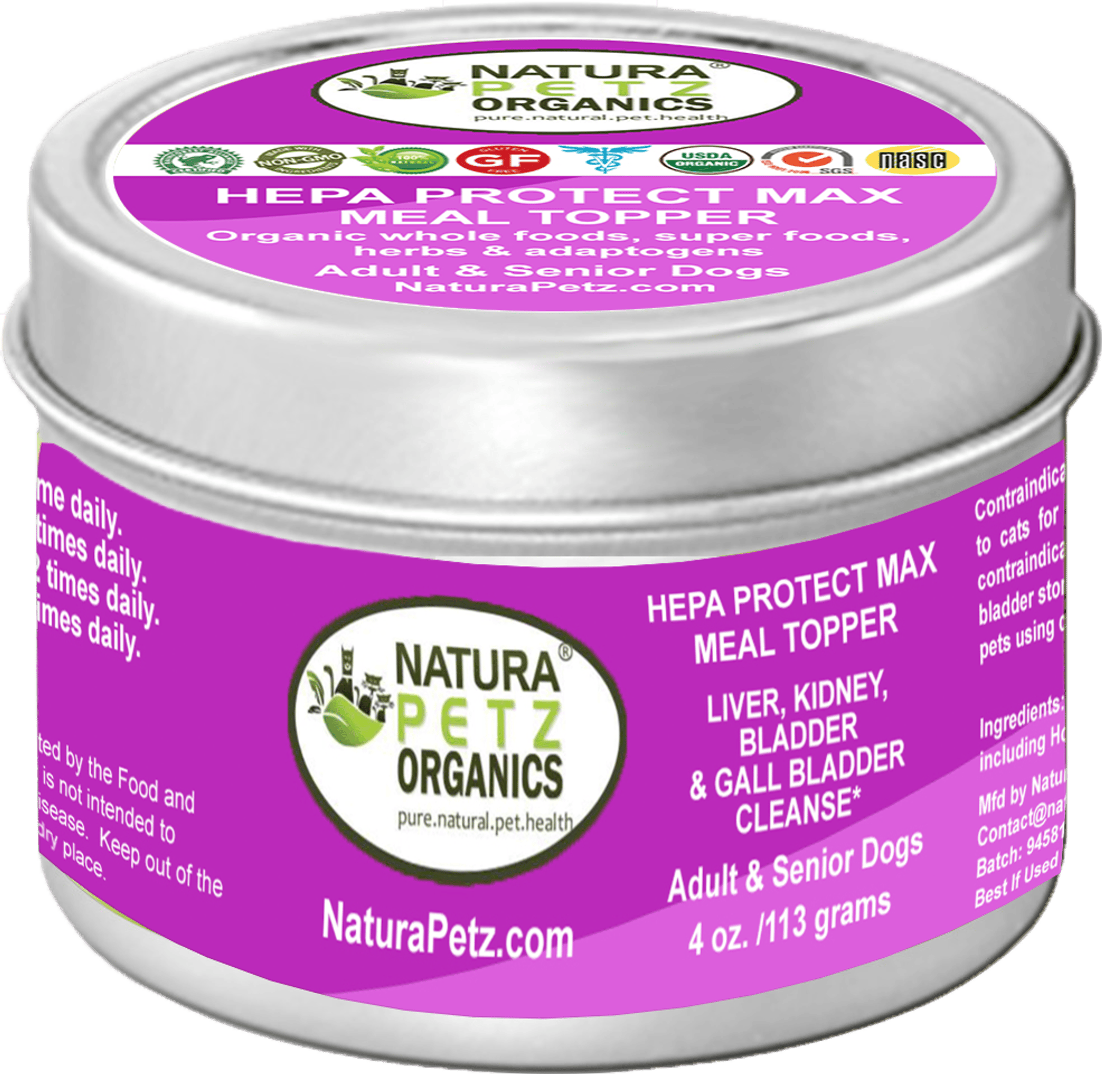 Hepa Protect Max Meal Topper - Liver, Kidney, Bladder & Gall Bladder Support & Cleanse* (Size: 4 Oz. Dog)