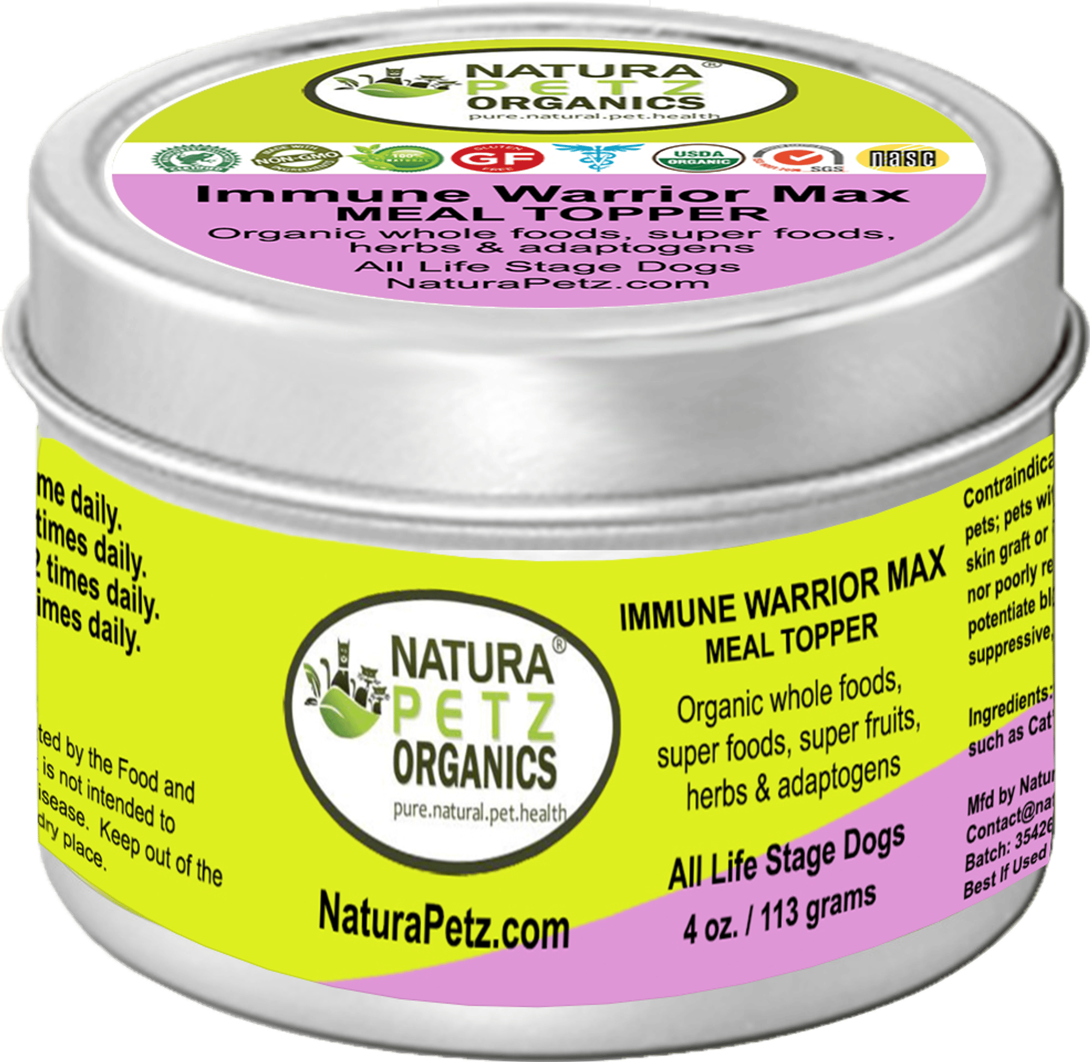 Immune Warrior Max Meal Topper* Master Blend Immune Regulator & Anti-Inflammatory Support* For  Dogs & Cats (Size: 2 oz/Dog)