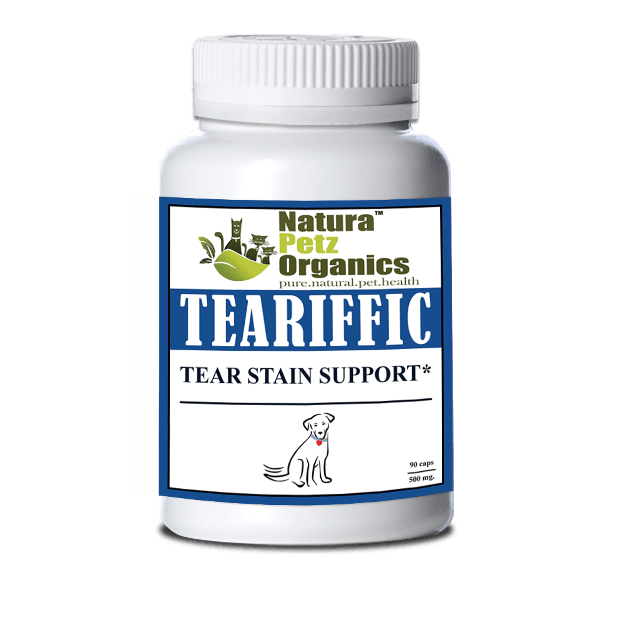 Teariffic - Tear Stain Support For Dogs* Tear Stain Support For Cats* (Size: Dog 90 caps - 500 mg Size 1 Cap /)