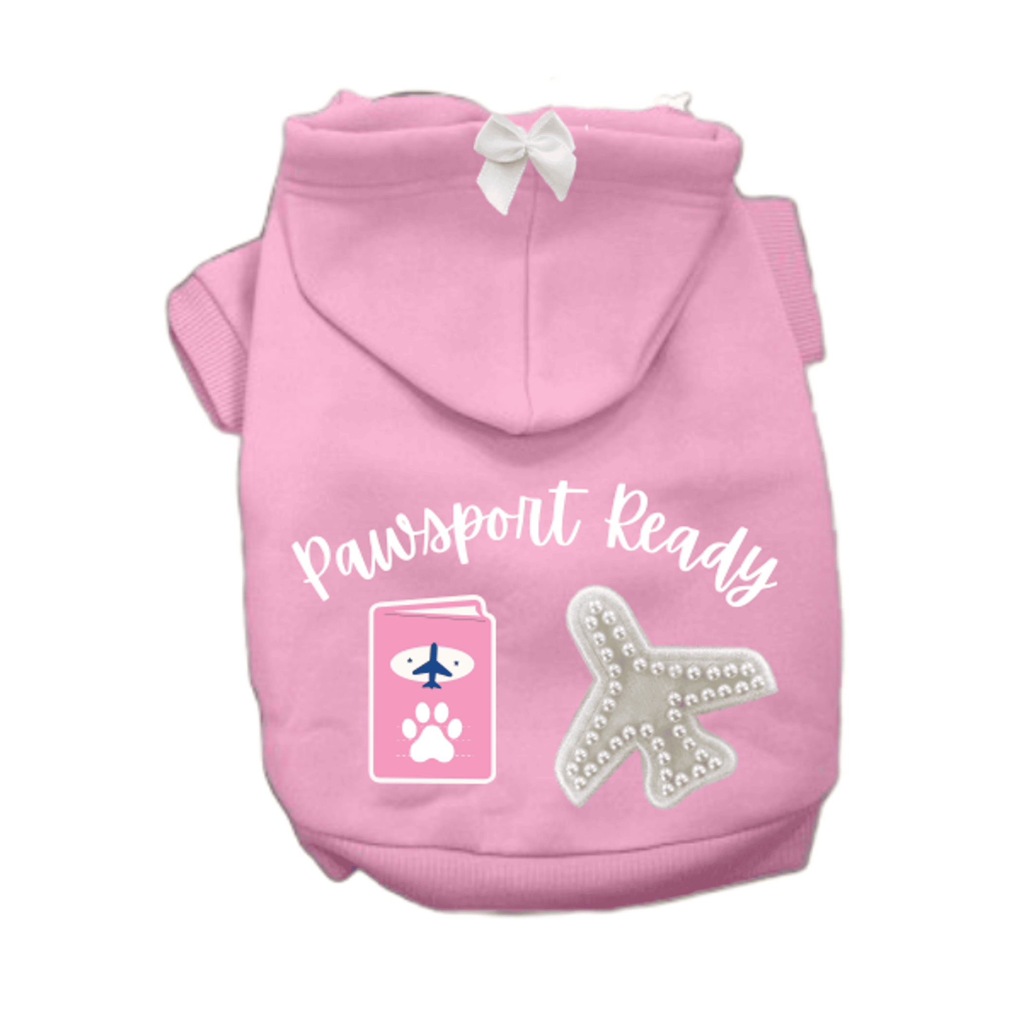 The Pawsport Ready Globetrotter Hoodie (Color: Black, Size: large)