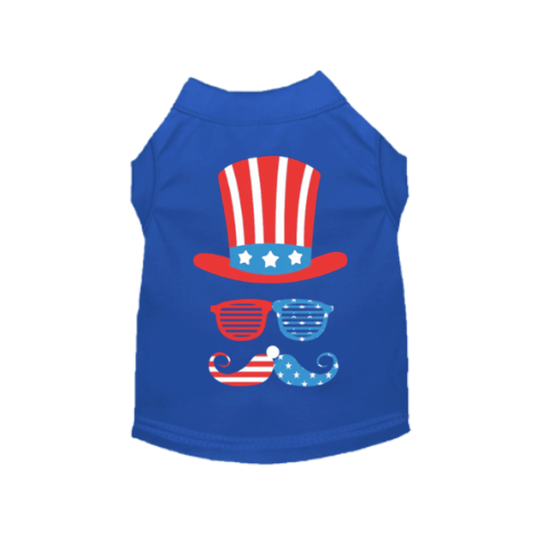 Uncle Sam Style Tee Blue Patriotic Dog Shirt (Color: , Size: XS)