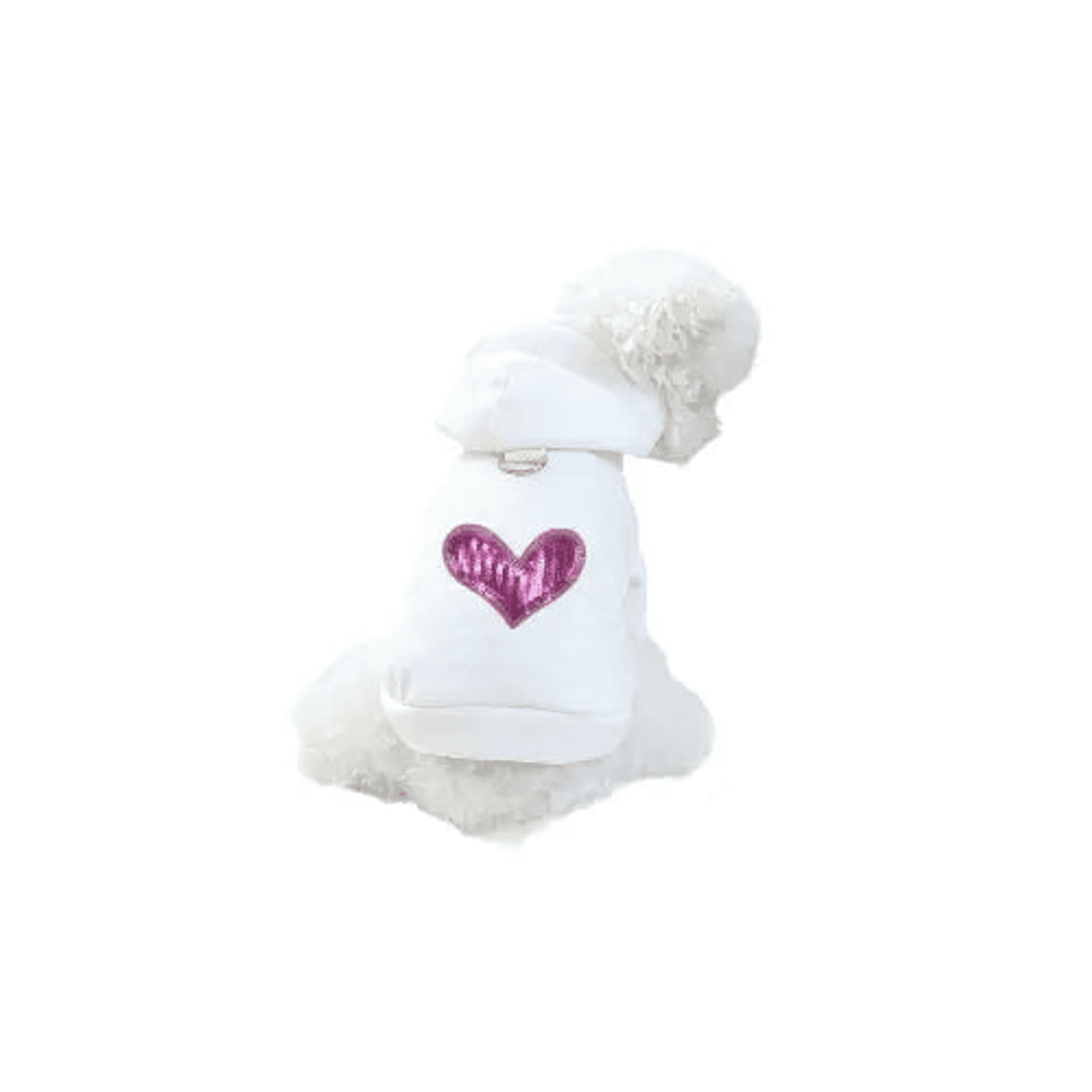 Sequin Heart Lightweight Hoodie- Dog Hoodie (Size: XSBlack)