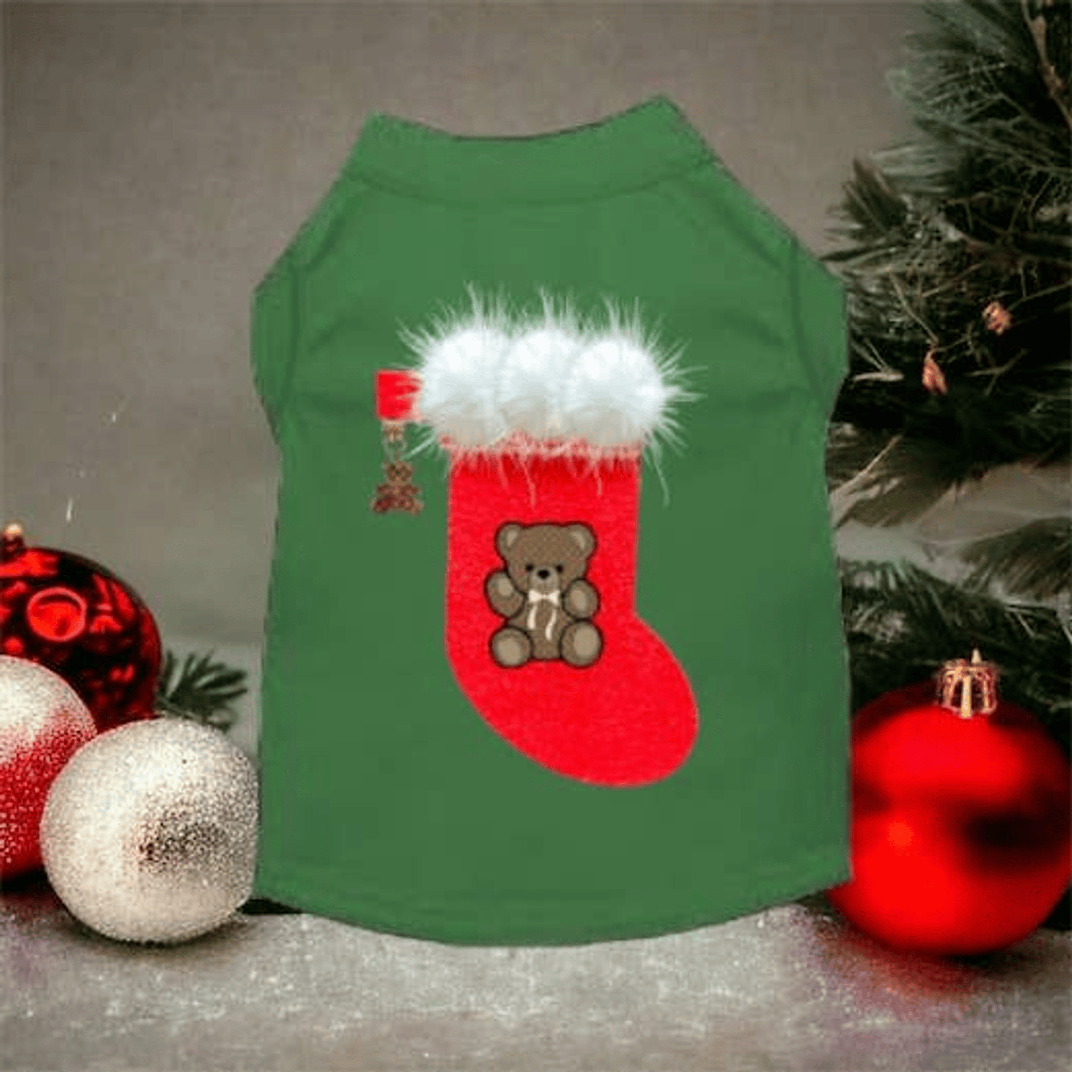 Chewy Vuitton Stocking Bear Shirt-Dog Shirt (Size: XSBlack)