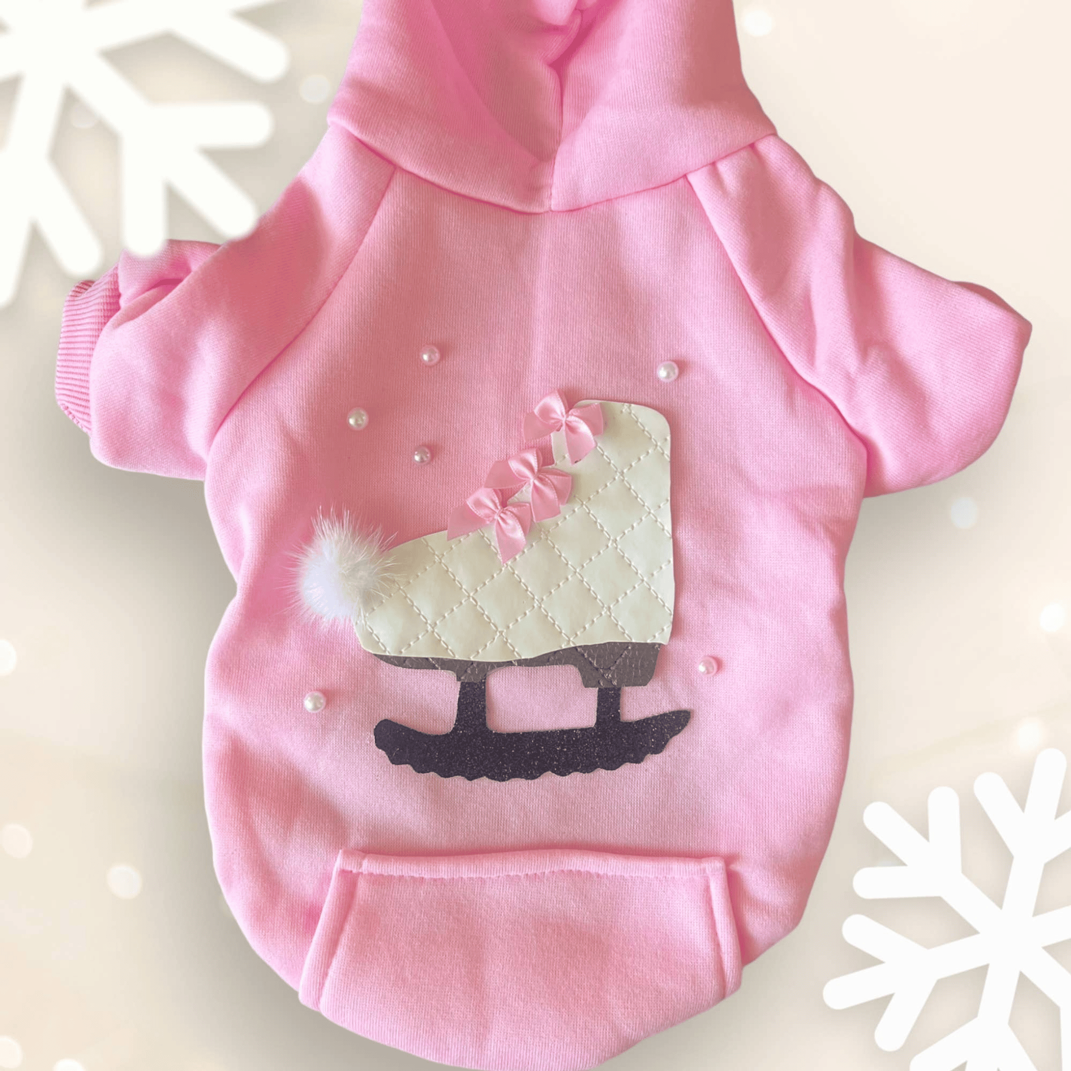 Quilted Ice Skate Dog Hoodie (Size: XS)