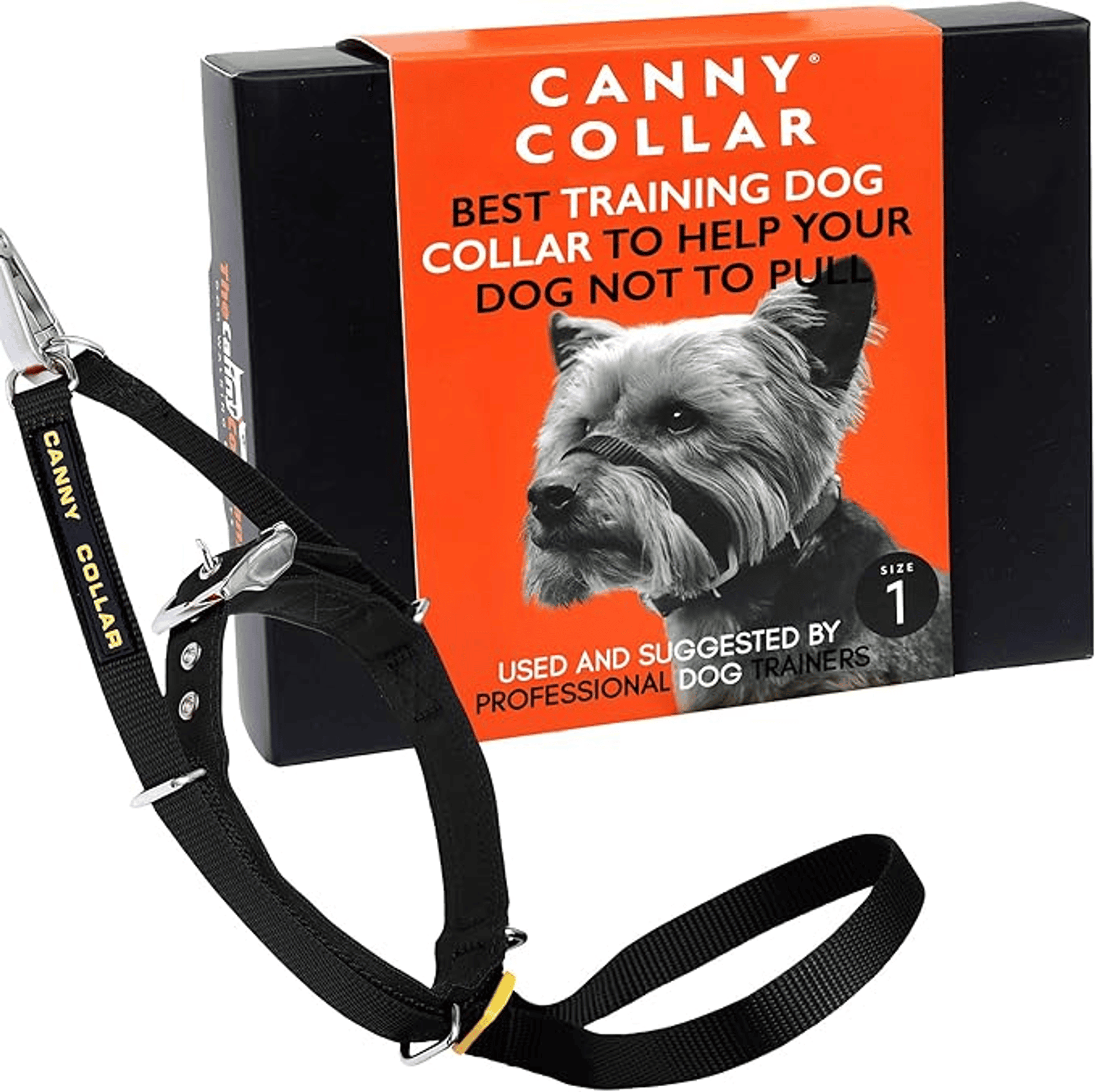 Canny Collar No-Pull Dog Head Collar Gentle & Humane Leash Training Aid (Color: , Size: Size 1 - Neck size 9"-11")
