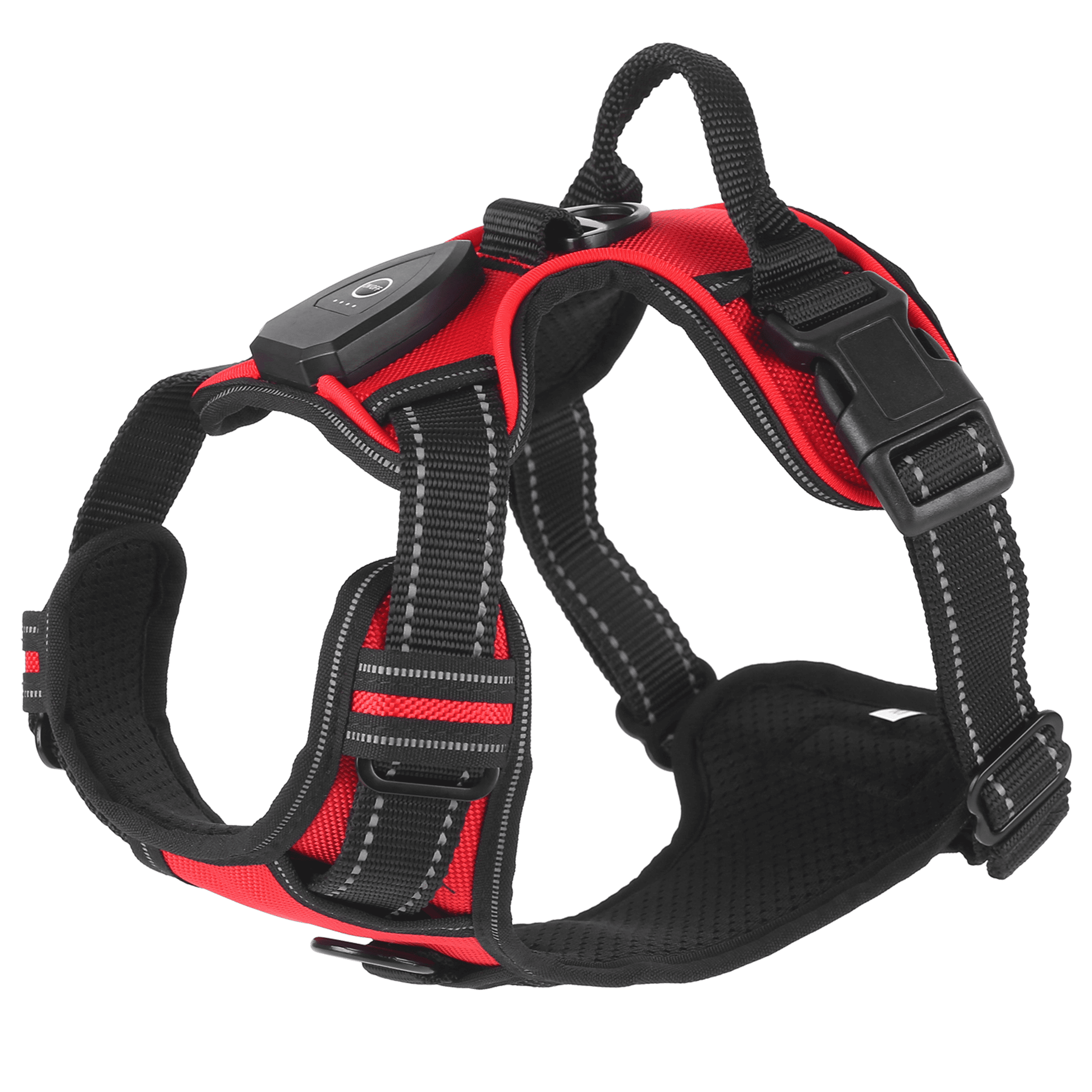 Light Up Dog Harness Rechargeable LED (Color: Red, Size: XL)