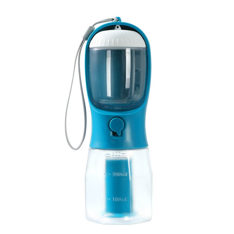 Dog Water Cup Drinking Food Garbage Bag Three-in-one Portable Small Multi-functional Pet Cups Pets Supplies (Option: 300ml Garbage Bag-Indigo)