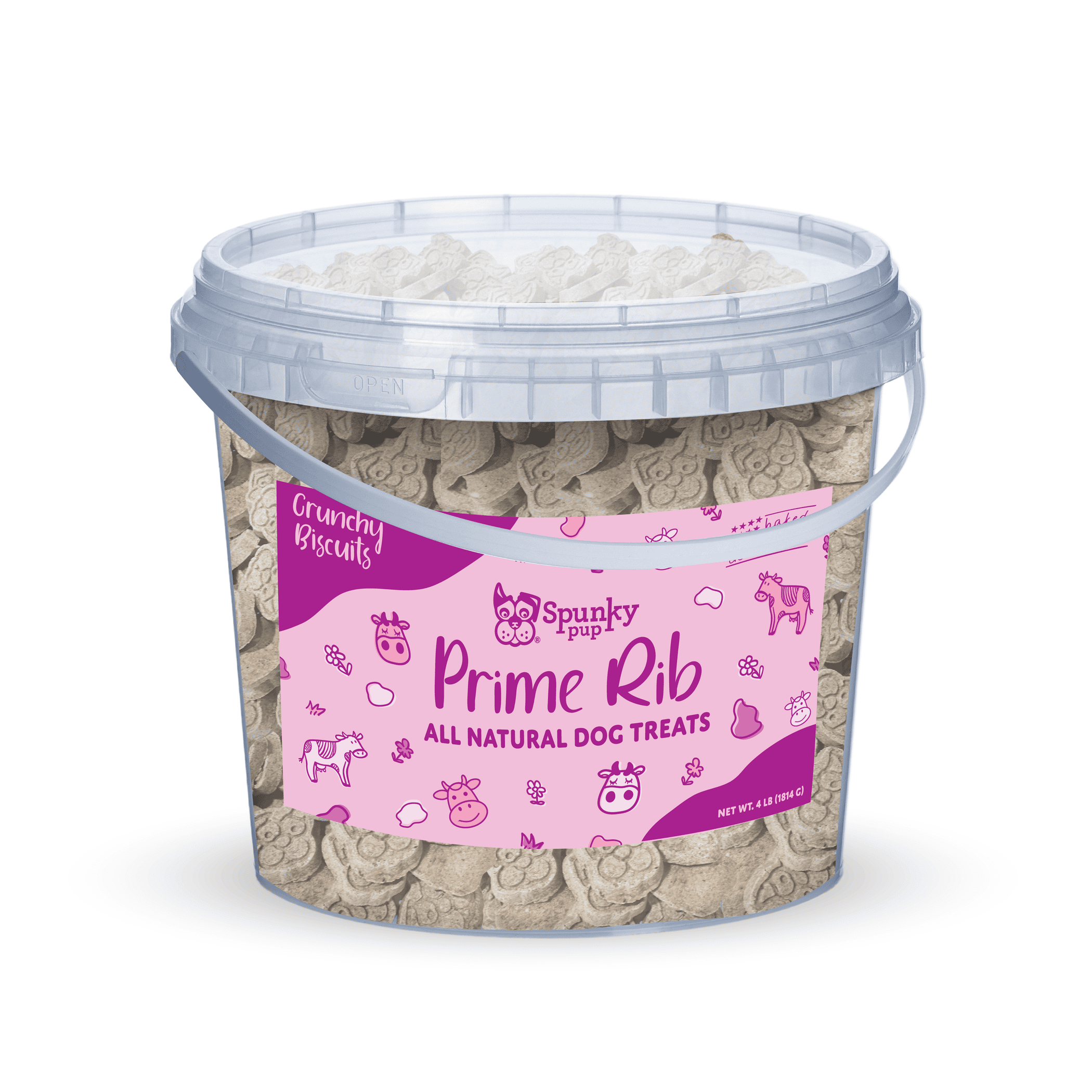 All Natural Baked Biscuits - 4 pounds - Bucket of Biscuits (Size: Prime Rib)