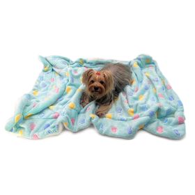 Ultra Plush Colorful Hearts Blanket (Color: Blue, Size: L)
