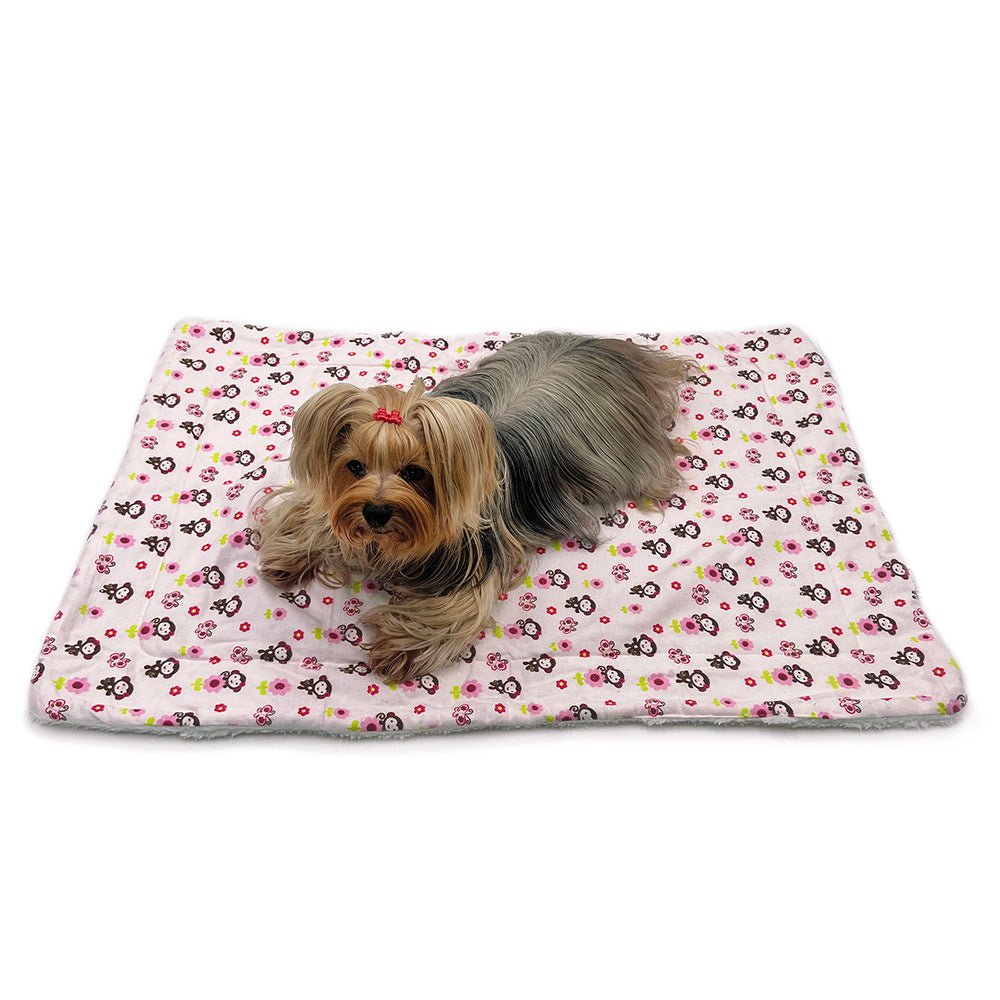 Girly Monkey Flannel/Plush Blanket (Size: L)