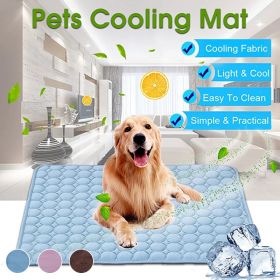 Dog Mat Cooling Summer Pad Mat For Dogs Cat Blanket Sofa Breathable Pet Dog Bed Summer Washable For Small Medium Large Dogs Car (Color: mesh cloth blue, Size: XS (8-10"))