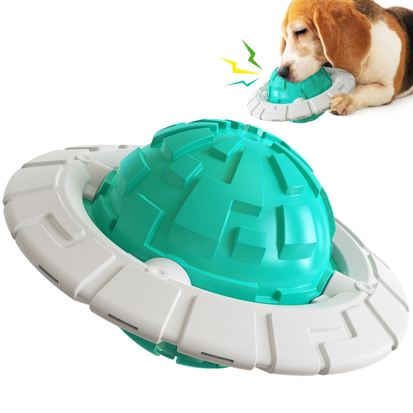 Dog Toy Sound Molar Decompression Dall Training Interactive Flying Saucer Dog Toothbrush Medium and Large Dog Pet Supplies (Color: Blue)