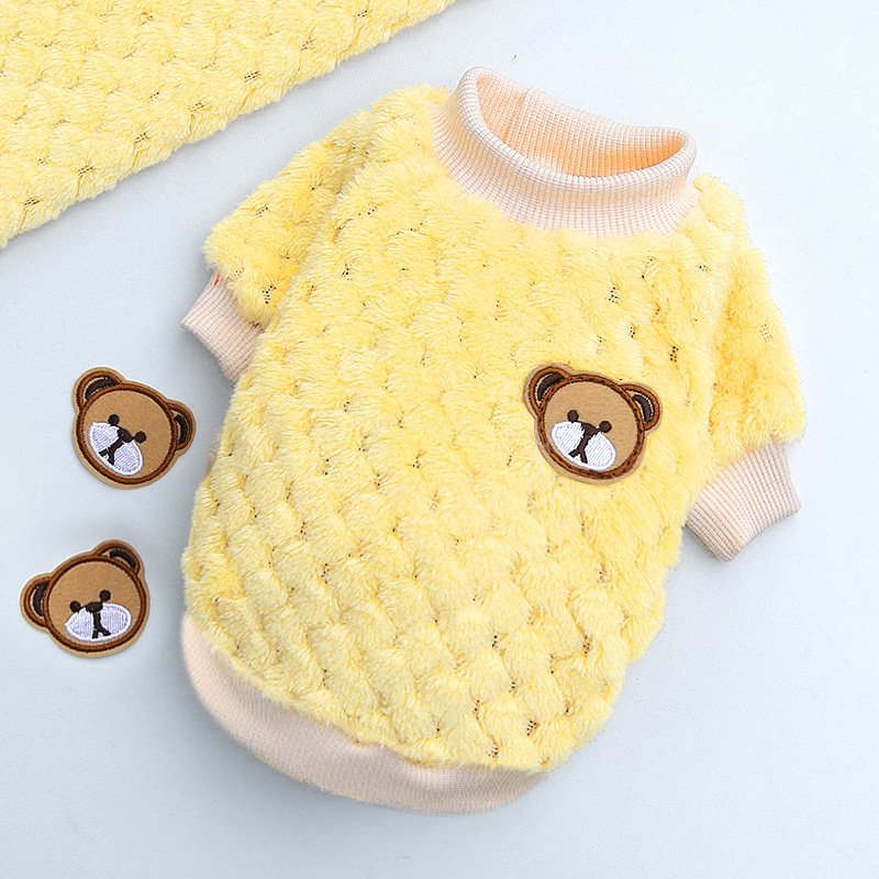 New Winter Pet Clothes; Cute Fleece Puppy Dress Warm Cat Coat; Pet Apparel; For Small & Medium Dogs (Color: Apricot, Size: S)