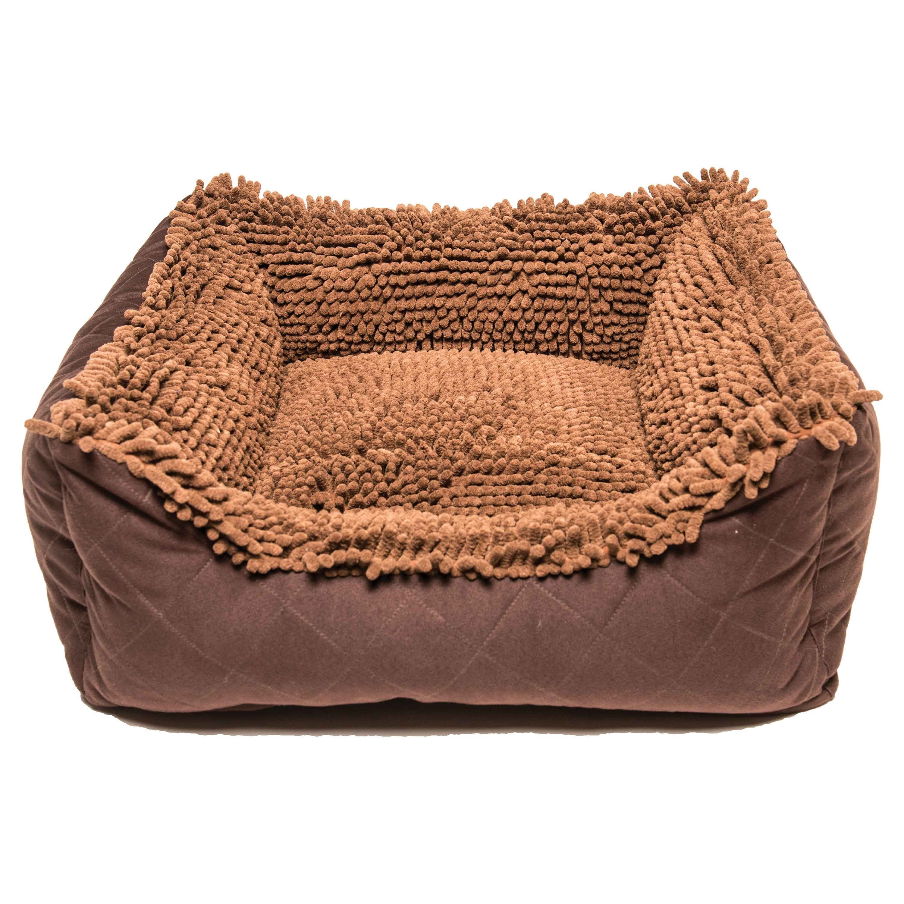 DGS Pet Products Dirty Dog Lounger Bed Small Brown 22" x 20" x 8" (Color: Brown, Size: large)