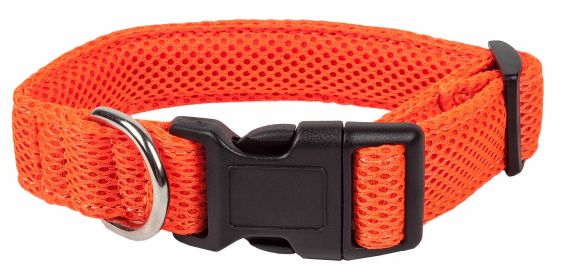 Pet Life 'Aero Mesh' 360 Degree Dual Sided Comfortable And Breathable Adjustable Mesh Dog Collar (Color: Orange, Size: large)