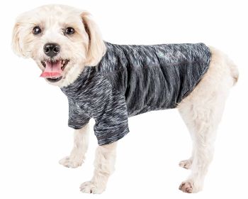Pet Life Active 'Warf Speed' Heathered Ultra-Stretch Sporty Performance Dog T-Shirt (Color: Black, Size: X-Small)