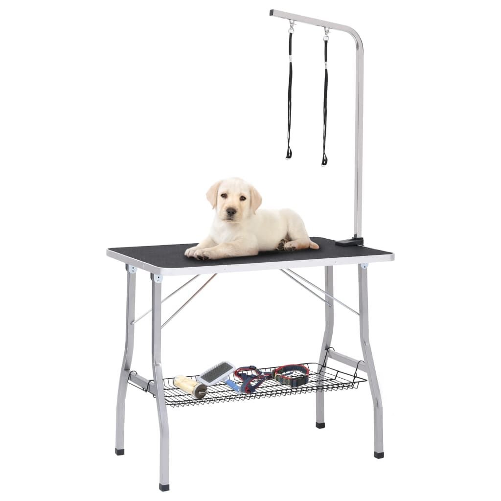 Adjustable Dog Grooming Table with 2 Loops and Basket (SKU: 171068)