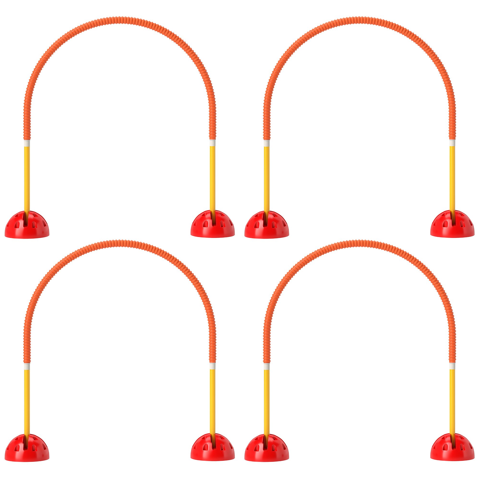 4 Piece Dog Agility Equipment W 4 Adjustable Width Doors, Carry Bag, Easy Assemble & Portable, Orange (Color: Orange)